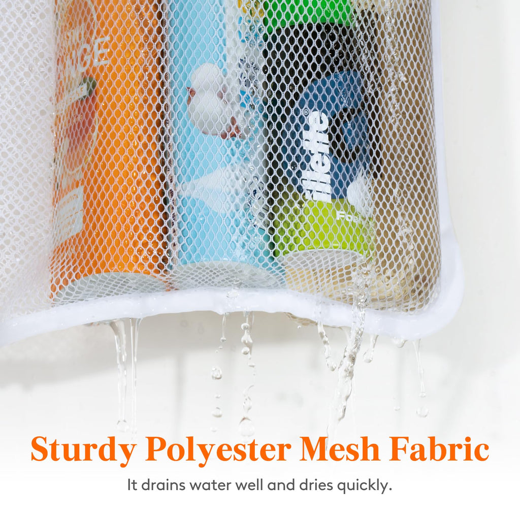 Lifewit Cruise Essentials Shower Caddy Must-Have, 9 Pockets Hanging Bathroom Organizer with Quick-Dry Mesh, Portable Shower Bag to Storage Soap, Shampoo, for RVing, Travel, Camping, White, 1 Pack