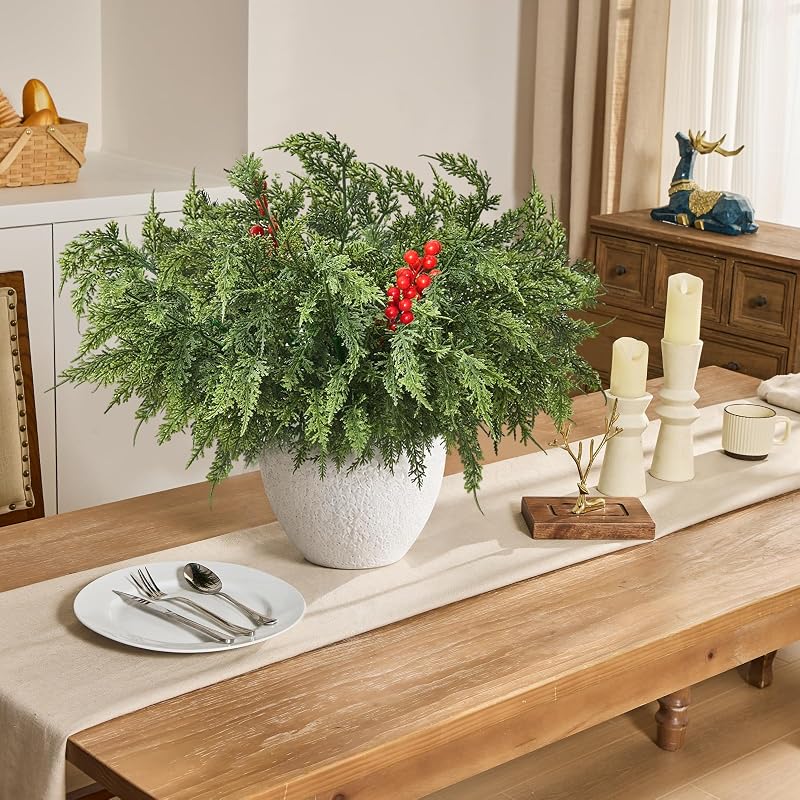 20'' Cedar Branches with Red Berries — 18 pcs, Variation of THIS listing: 15