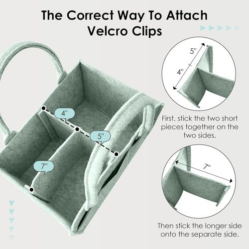 HIPHOP PANDA Diaper Caddy Organizer - Versatile Nursery & Car Storage for Baby Essentials | Dual-Color Set (Grey/Green)