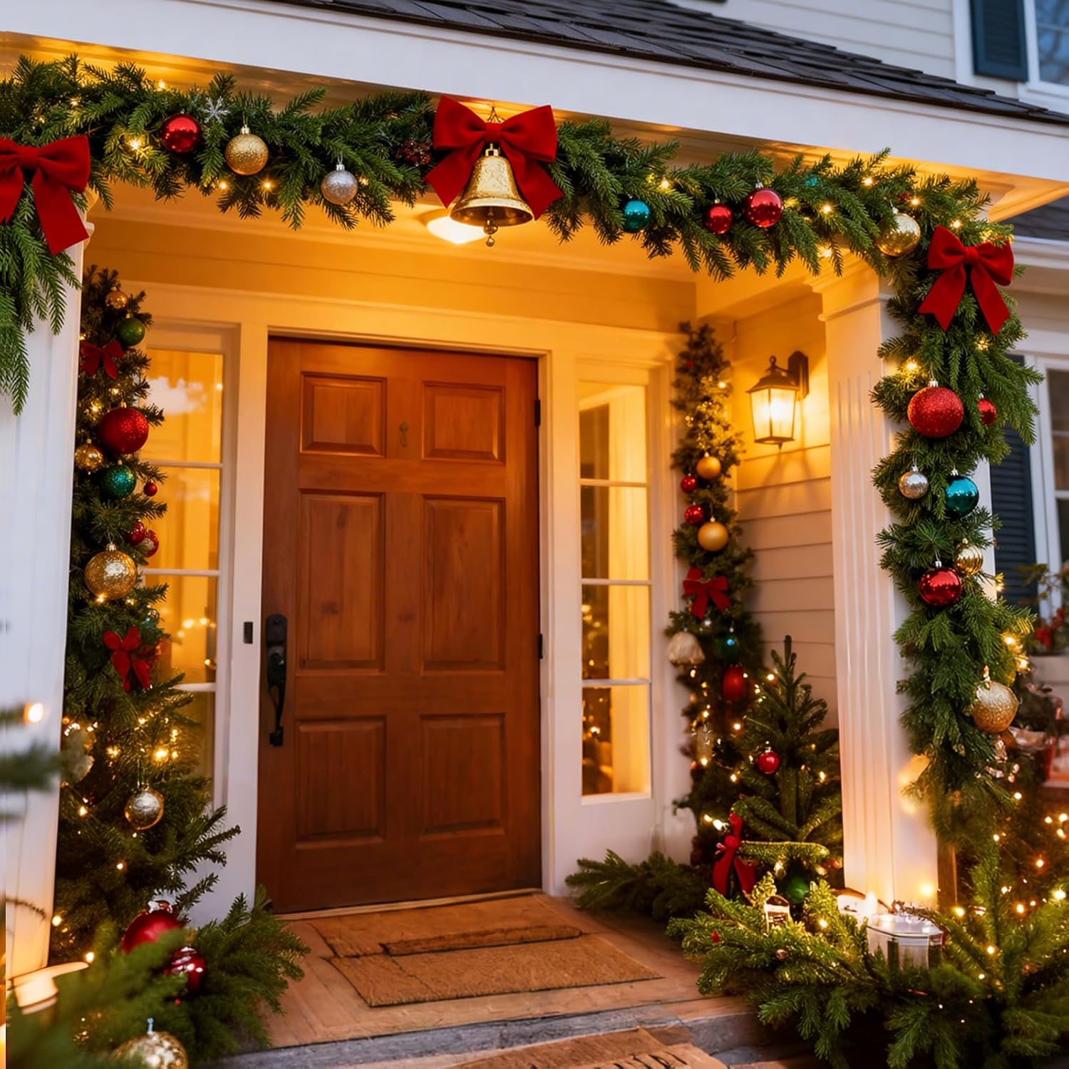Regine Switzerland 12Ft Artificial Norfolk Pine Christmas Garland - Real Touch Green Decor for Indoor/Outdoor Holiday