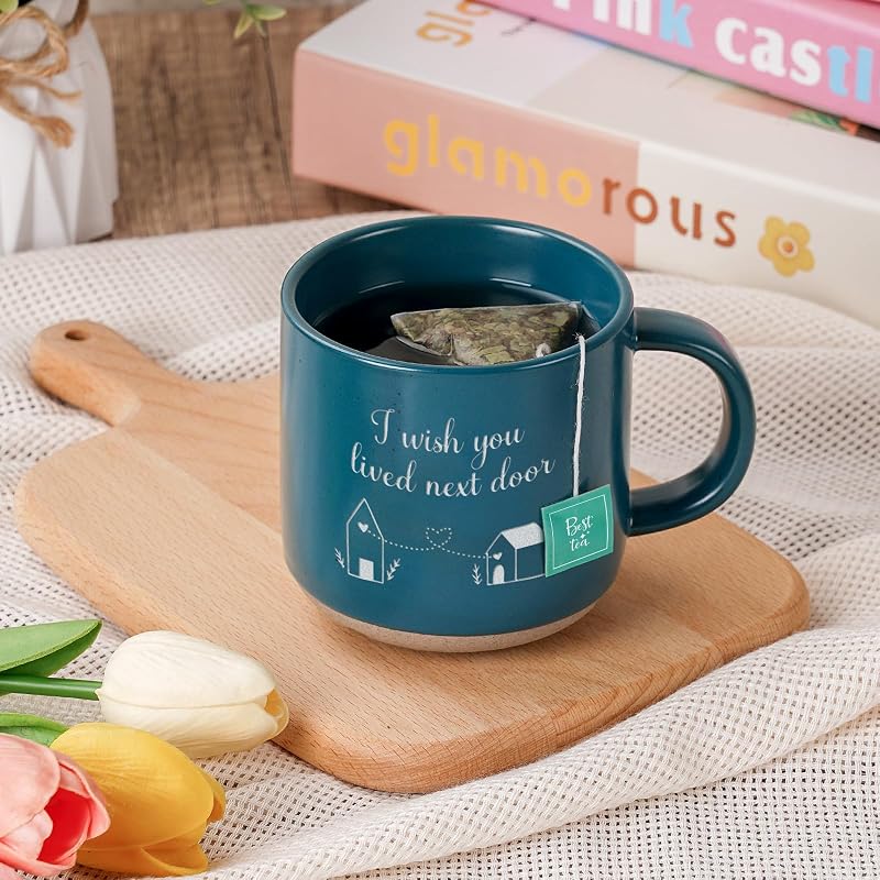 NextDoor Mug Blue - I Wish You Lived Next Door Gift - 12.8oz Coffee & Tea Cup for Best Friends & Family