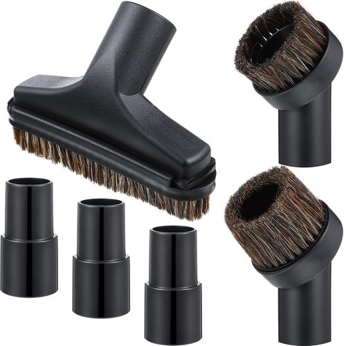 6 Pcs Vacuum Attachments Accessories VAC Attachments 1.25'' 25mm and 36mm Shop Round Dust Brush Vacuum Hose 5.9 Inch Floor Attachment Brush Replacement with 1-1/4 to 1-3/8 Inch Adapter(Classic Style)