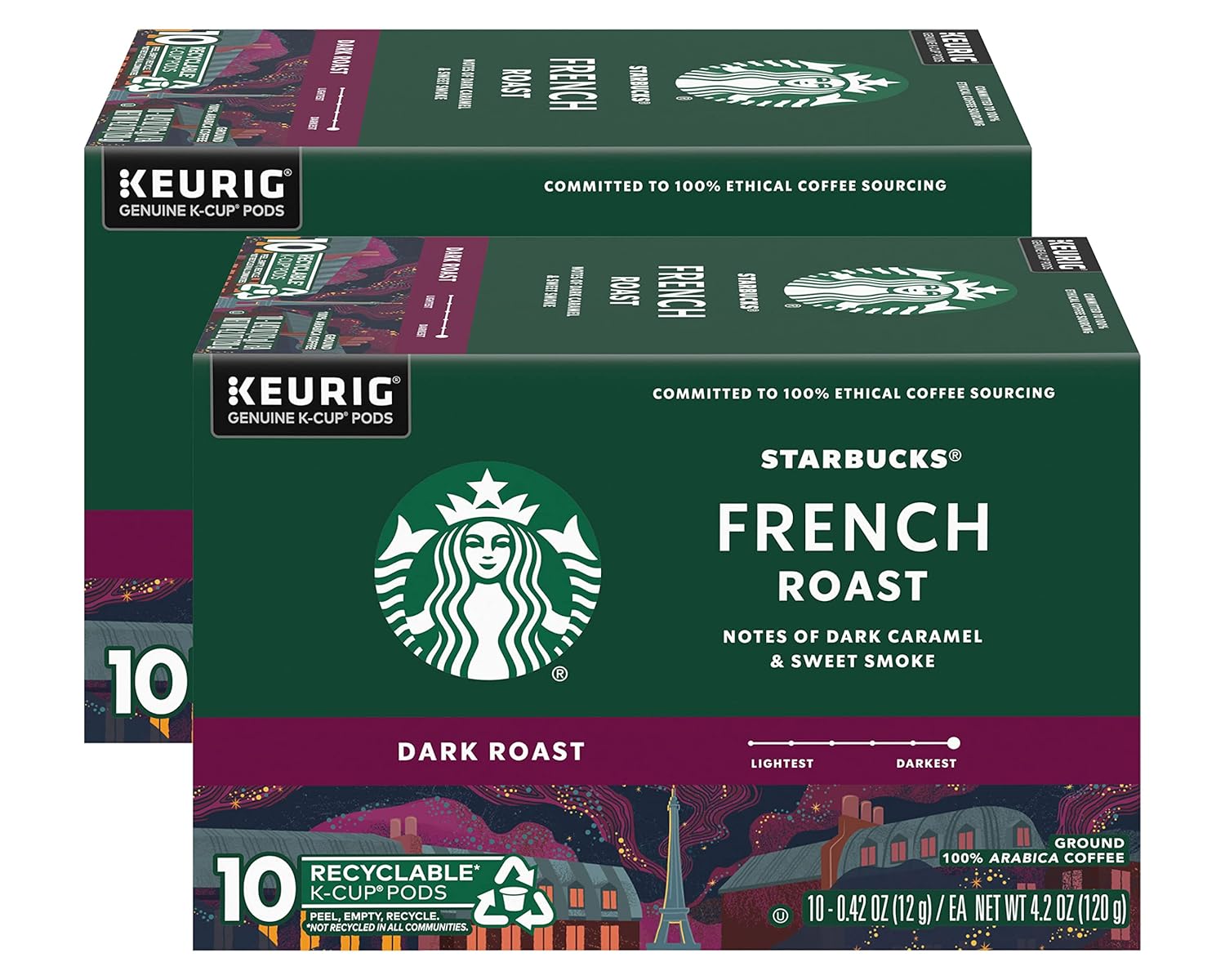 Starbucks French Roast K-Cup Pods - Rich, Bold Flavor | 10 Count Pack