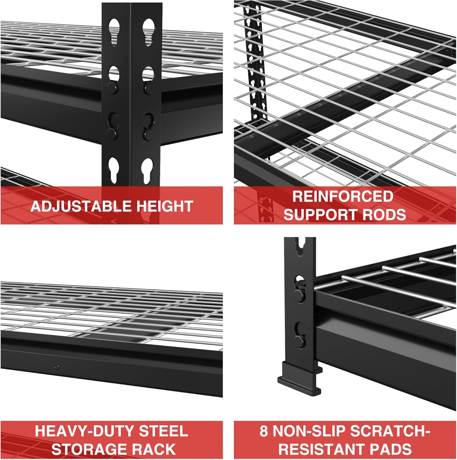 WORKPRO 5-Tier Metal Shelving Unit - Heavy Duty Adjustable Storage Rack | 48”W x 24”D x 72”H, 4000 lbs Capacity