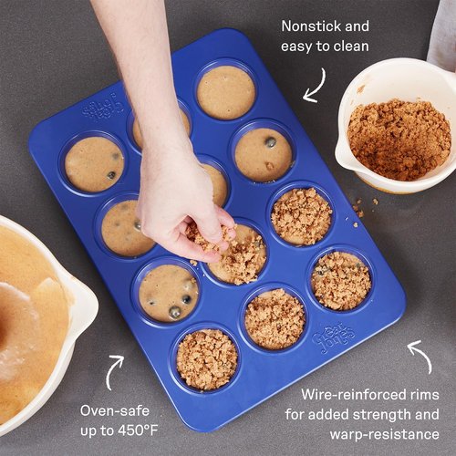 Great Jones Stud Muffin Pan - Nonstick 12-Cup Design | Chemical-Free & Nontoxic | Oven-Safe to 450°F