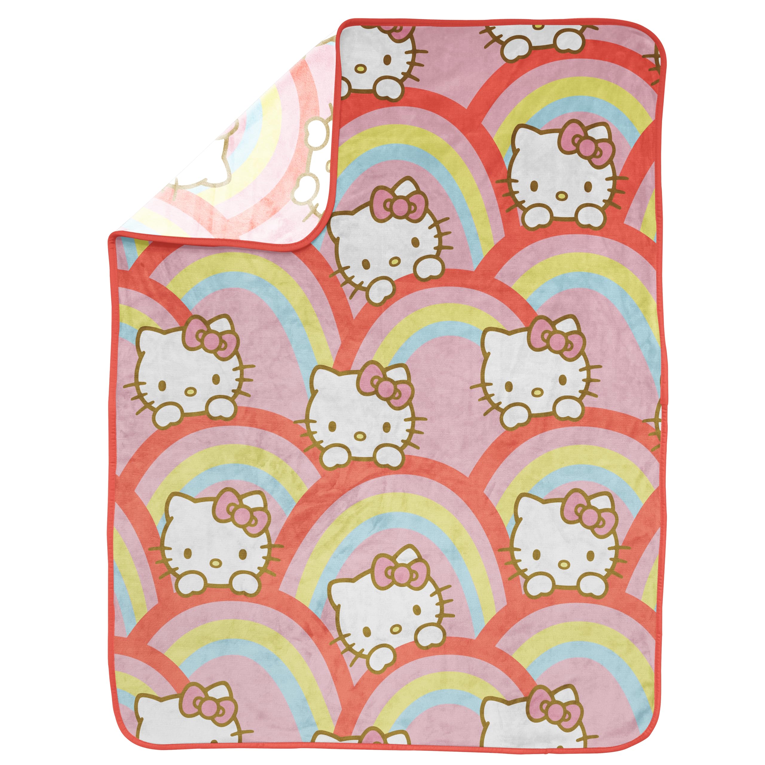 Jay Franco Plush Throw Blanket – Soft & Comfy Throw for Couch or Bed – Cozy Home Décor for Living Room & Bedroom, Multi - Hello Kitty, 46x60 - Throw Blanket