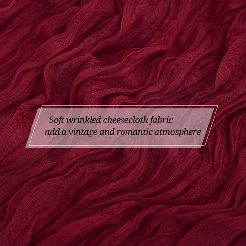 25 Pack Burgundy Cheesecloth Table Runner 17 x 108 Inch Fall Thanksgiving Boho Rustic Farmhouse Gauze Cheese Cloth Runner for Wedding Party Baby Shower Home Decor Holiday Decorations