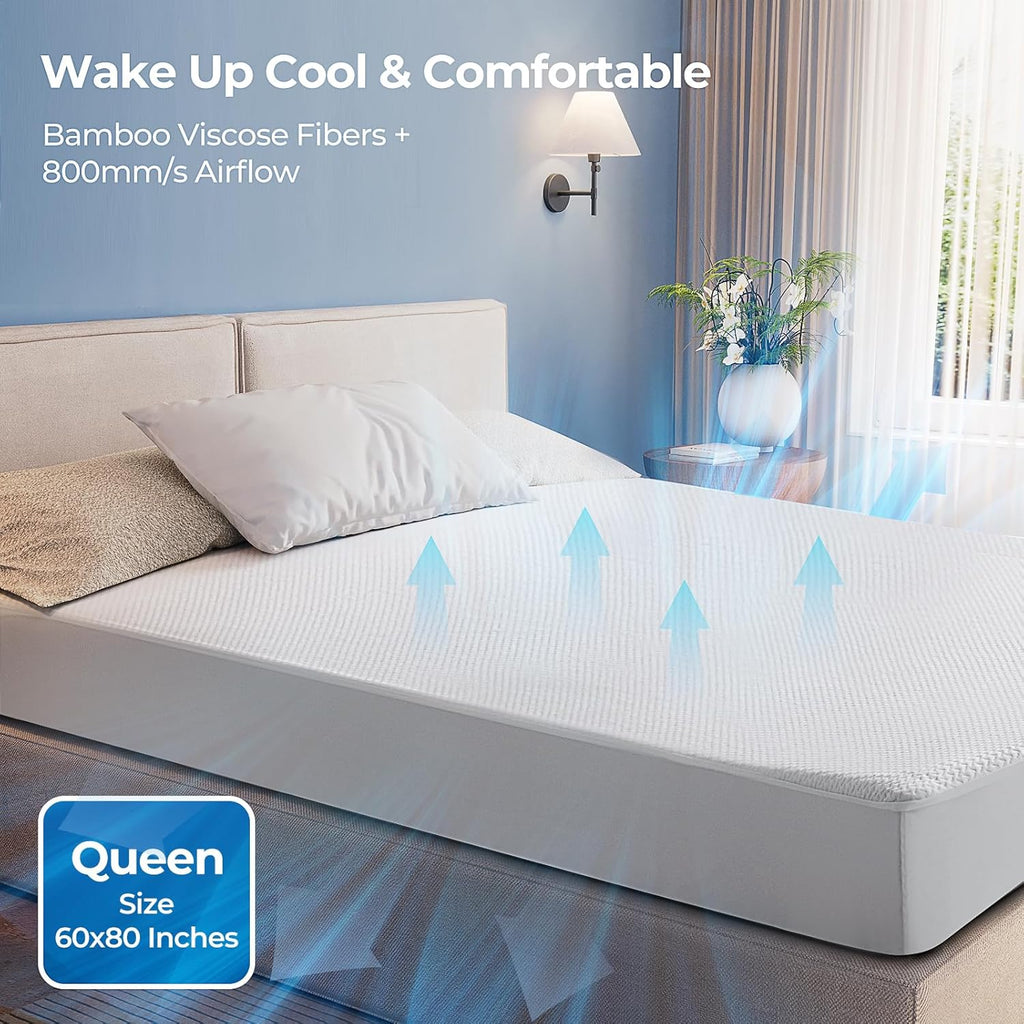 TASTELIFE Queen Size Mattress Protector - Waterproof & Breathable Cooling Cover | Ultra-Soft, Deep Pocket Fits 8-21”