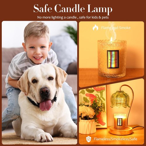 Flower Candle Warmer Lamp - Timer & Dimmer Feature - Fits All Jar Scented Candles | Perfect Gift for Mom