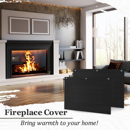 Fireplace Cover, Fireplace Blanket for Heat Loss & Save Energy - Indoor Fireplace Air Blocker Fireplace Screen Safety Cover for The Living Room | Year-Round Comfort,45x34