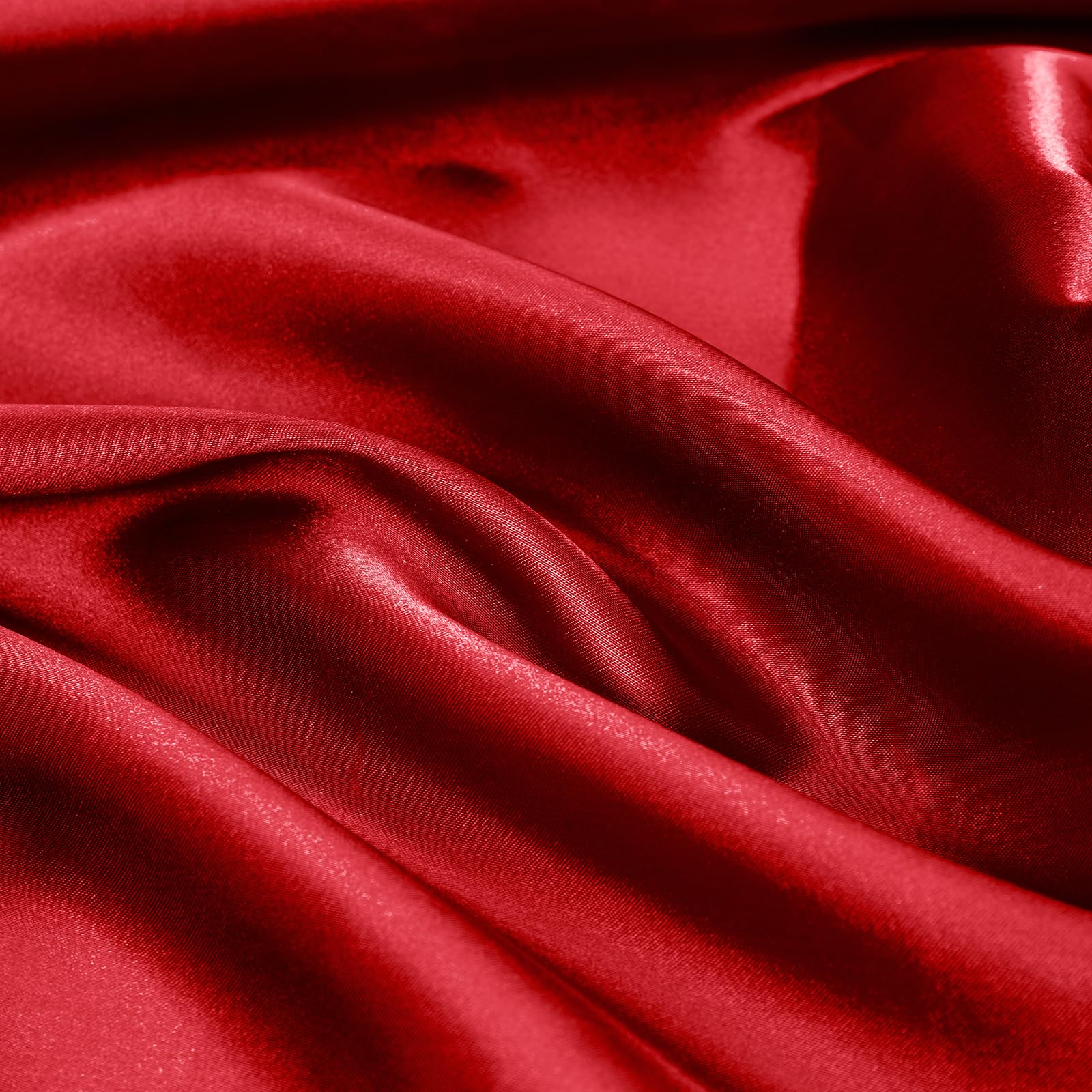 Horbaunal 100 Pack Satin Napkins 17" x 17" Square Dinner Napkins with Elegant Lace, Soft Cloth Napkins for Parties, Weddings, Events, Red