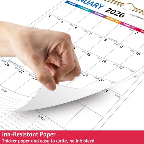 2026-2027 Wall Calendar by [Brand Name] - Large Blocks, Thick Paper, 11.5 x 14.5 In | Perfect for Organizing Holidays & Notes