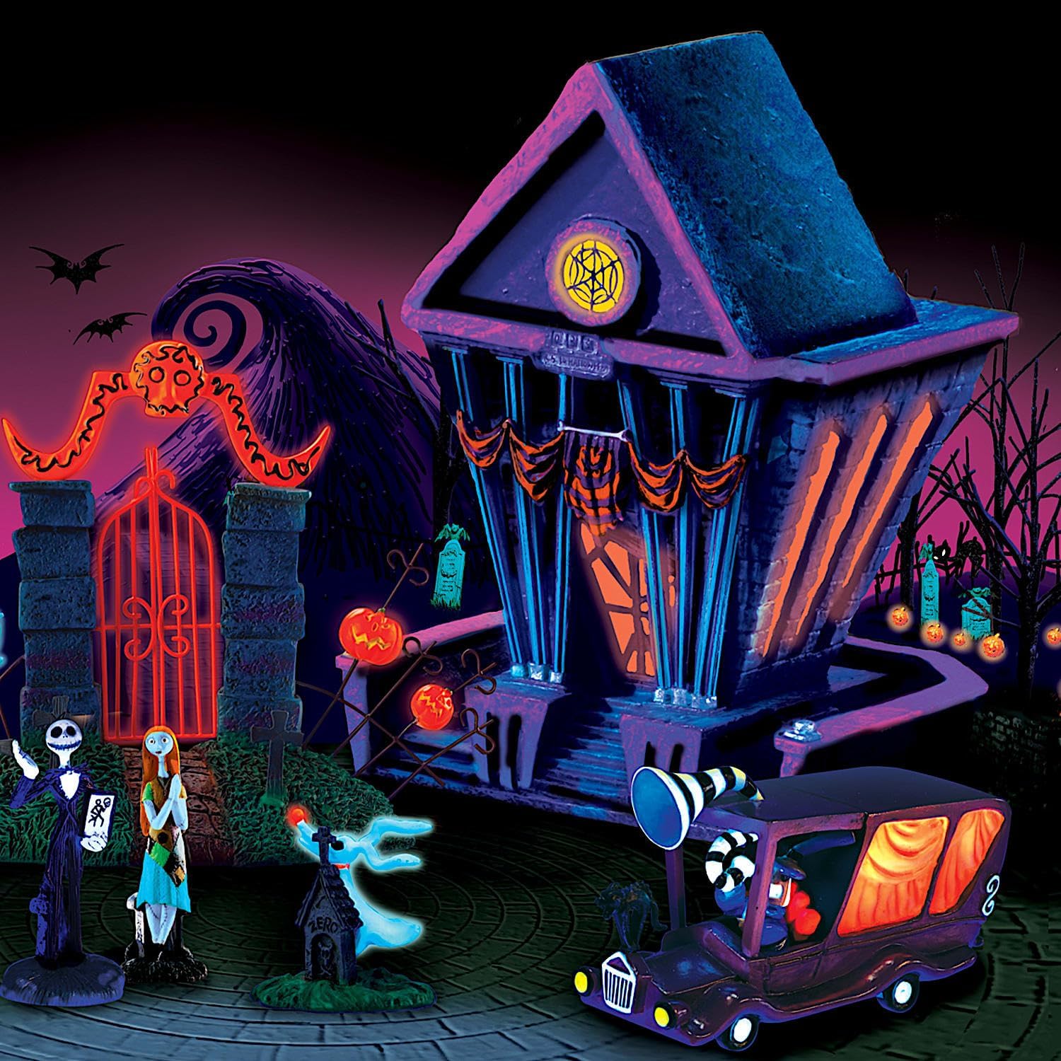 Regine Switzerland Black Light Village Set - The Nightmare Before Christmas Theme