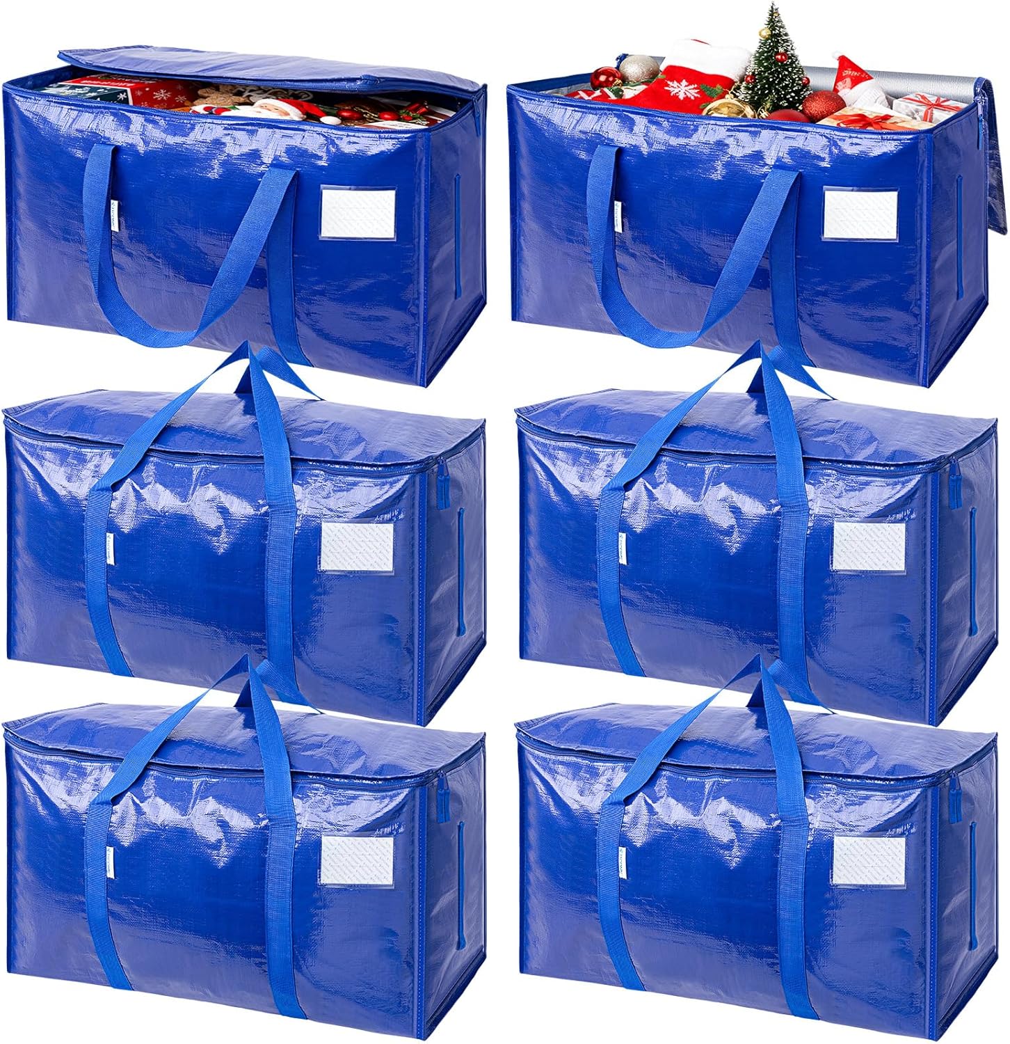 Skiennix Extra Large Moving Bags - Durable Zippers & Carrying Handles | 6 Pack Storage Solution