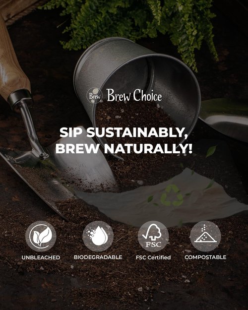 Brew Choice Pre-folded Unbleached Cone Coffee Filters 100 Count, Natural Upgraded 30% Thicker Paper Compatible with 1-3 Cup Chemex Pour over Coffee Maker