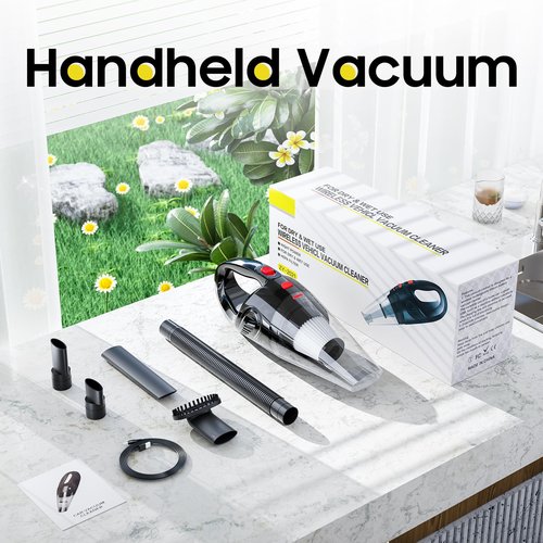cberhrik Hand Held Vacuum Cordless Rechargeable - Portable Handheld Vacuum Cleaner with Brushless Motor, Lightweight & Low Noise, Clean Dust & Hair Quickly, Suit for Home/Office/Car