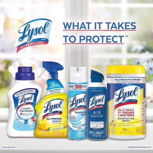 Lysol Disinfectant Spray Bundle - Crisp Linen & Air Sanitizer Spray for Odor Elimination | 19 Fl. Oz + 10 Fl. Oz