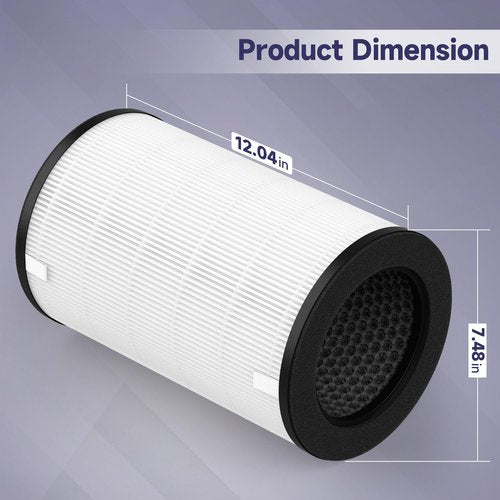 Elnuliros AP-T40FL True HEPA Replacement Filter Compatible with Homedics TotalClean 5-in-1 Air Purifi-er, AP-T40, AP-T40WT, AP-T43-WT, AP-T45-BK and AP-T45-WT, 1461901(Costco Model), 1 Pack