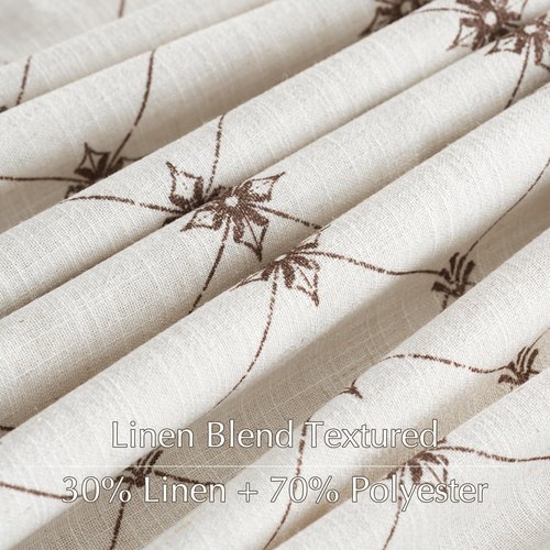 NICETOWN Linen Blend (250GSM) Semi Sheer Curtains 84 inches Long, Retro & Elegant Diamond Pattern Pocket & Back Tab Window Drapes Privacy with Light Filtering for Bedroom, W52 x L84, 2 Panels
