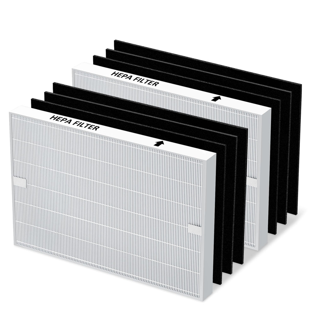 PETOX AP-1512HH Replacement Filter for Coway Airmega AP-1512HH and Airmega 200M Air Purifiers, 2 High Efficiency Filter and 6 Activated Carbon Filter, Compared to Part # 3304899