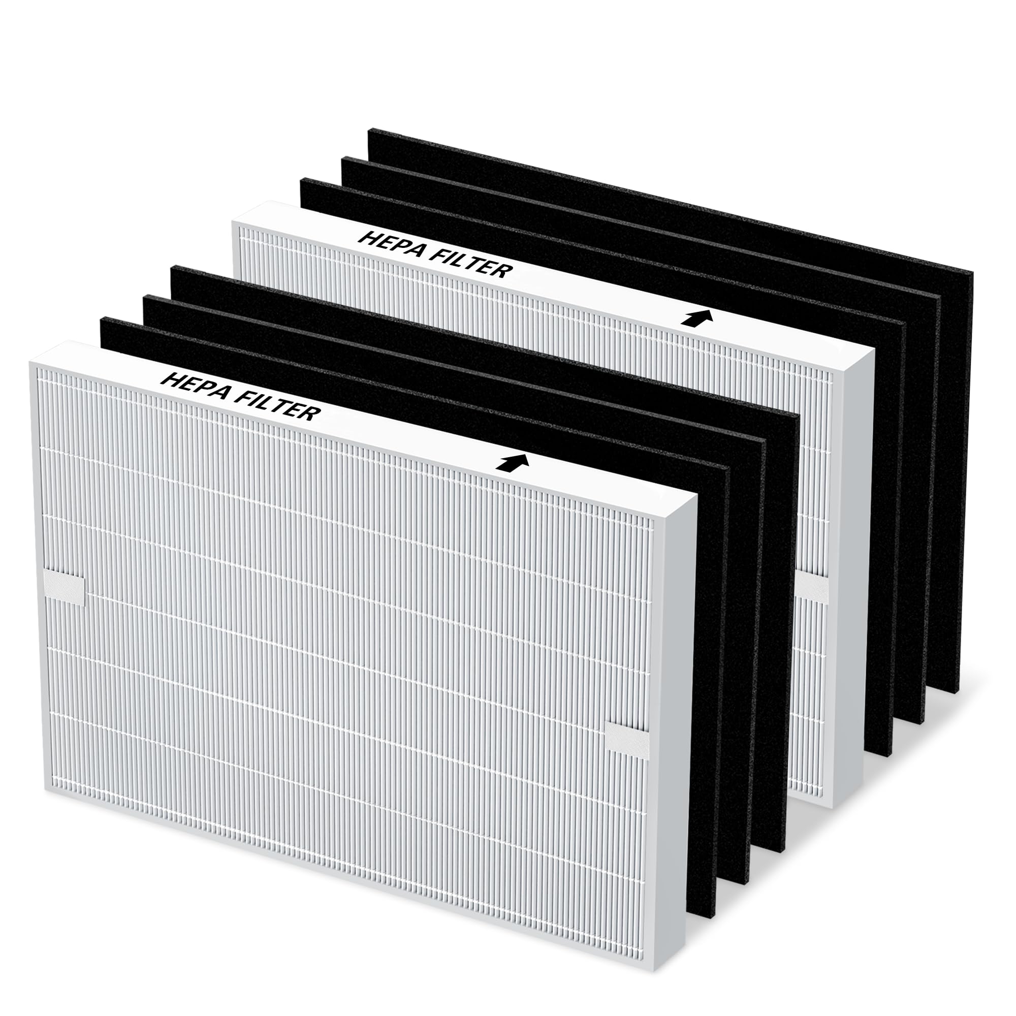 PETOX AP-1512HH Replacement Filter for Coway Airmega AP-1512HH and Airmega 200M Air Purifiers, 2 High Efficiency Filter and 6 Activated Carbon Filter, Compared to Part # 3304899