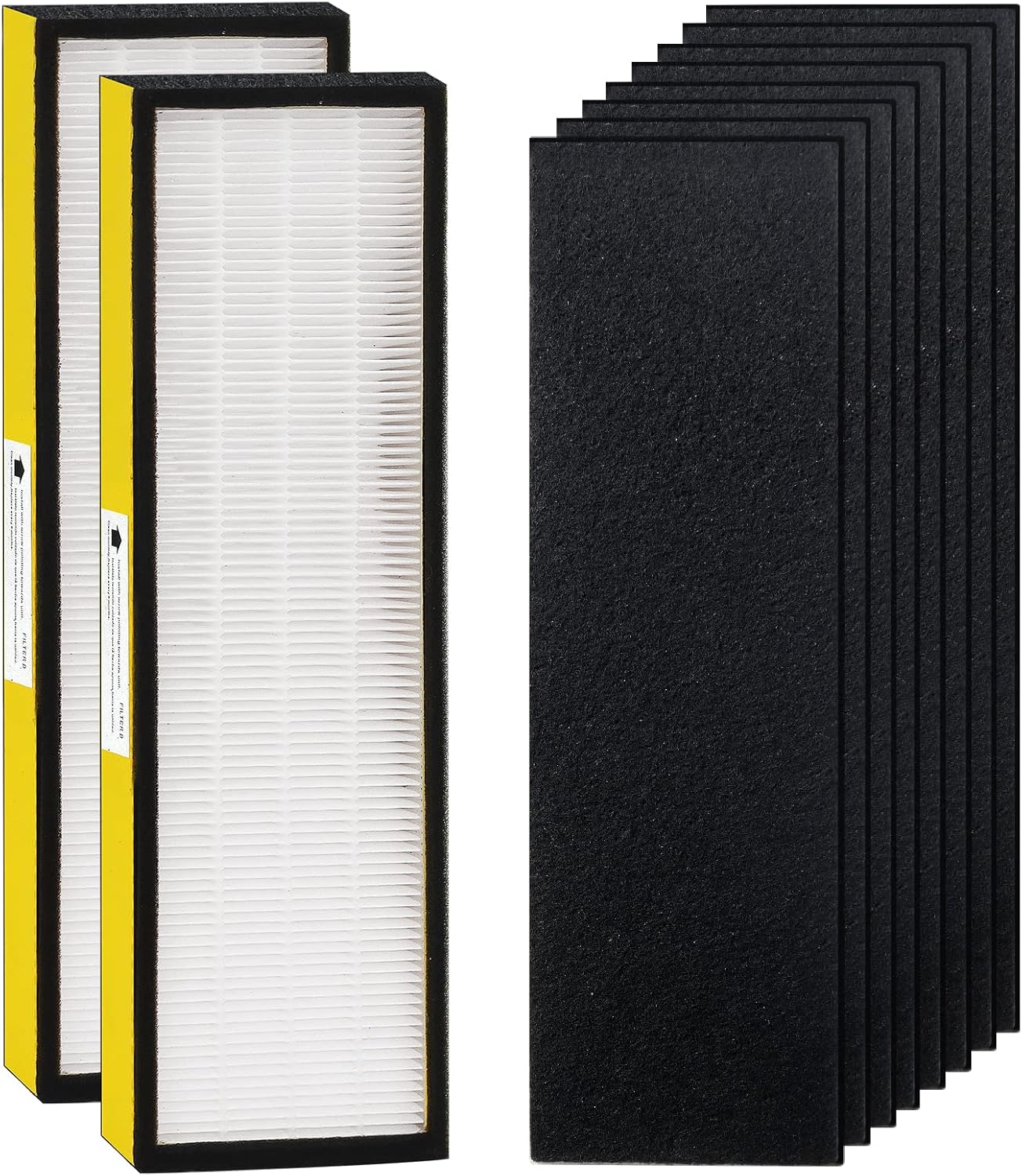 Techecook FLT4825 Filter B Replacement - 2 True H13 Filters & 8 Activated Carbon Pre-Filters for AC4825 Series