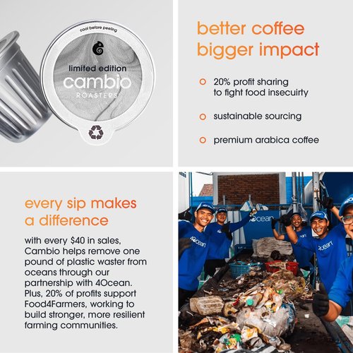 CAMBIO ROASTERS Pumpkin Spice Coffee Pods – Small Batch Medium Roast 100% Arabica Coffee Pod, Recyclable in Aluminum Pods – Keurig-Compatible, 60-Count