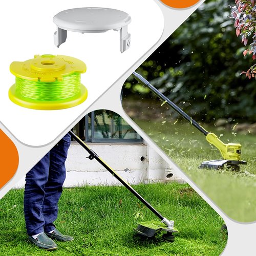 Hart 7-Pack .080" String Pre-Wound Spool - Compatible with Auto-Feed Trimmer | Includes 6 Spools & 1 Cap