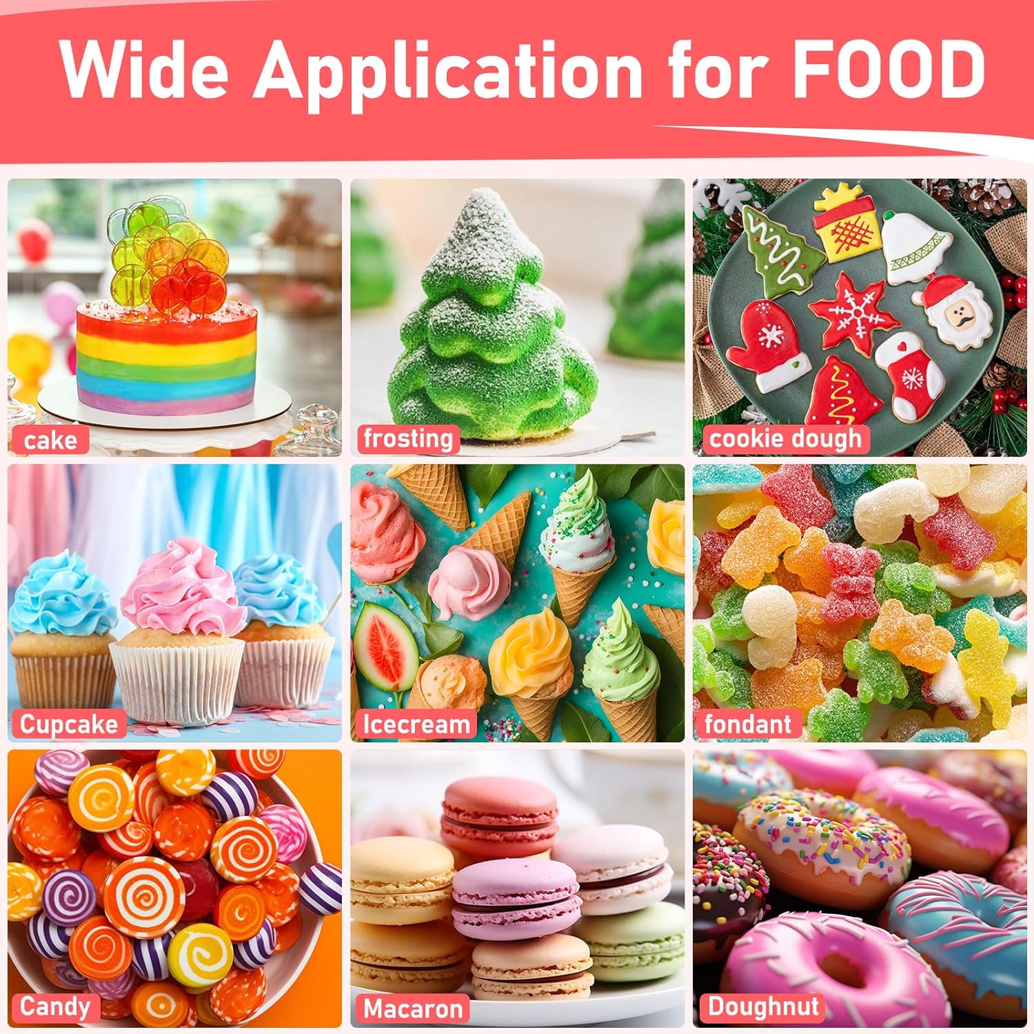 Skiennix Gel Food Coloring Set - 8 Vibrant Colors | Concentrated Edible Dye for Baking & Decorating - 6g/Bottle