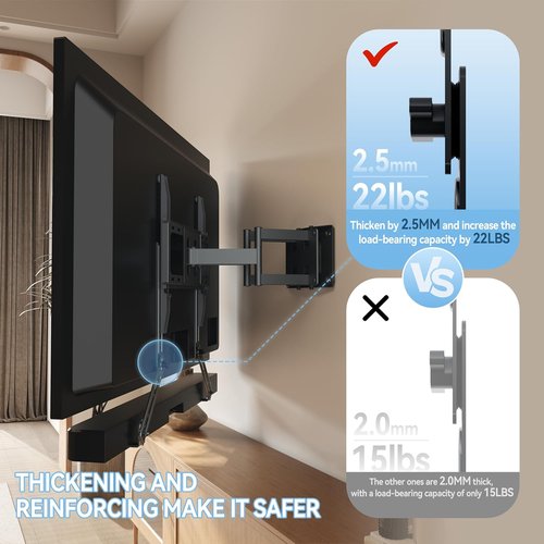 C YECEN Sound Bar Mount - Adjustable Height & Depth | Detachable Extension Arms & L-Brackets