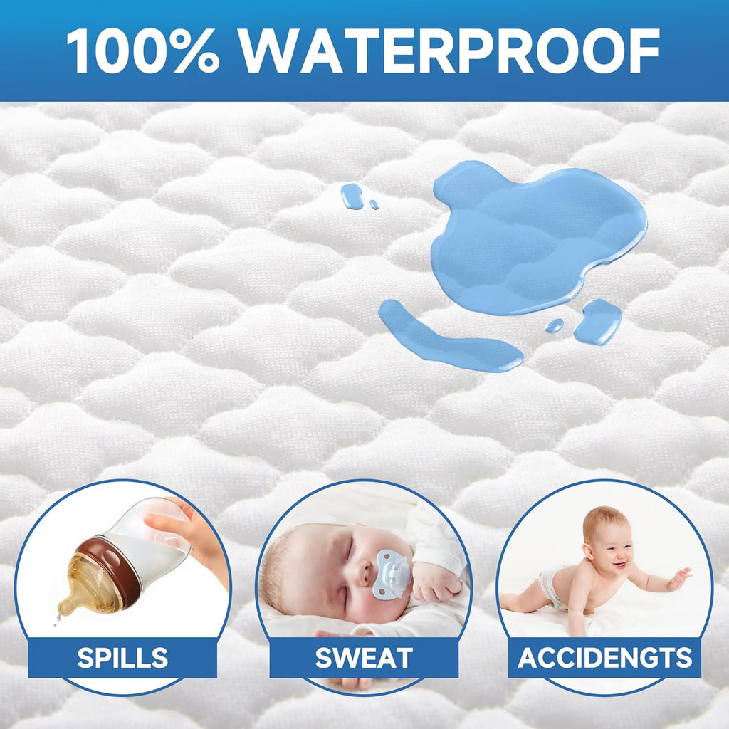 Pro Goleem Baby Bassinet Mattress Pad - Waterproof Soft Gel Memory Foam, 30"x18" Dual-Sided Design