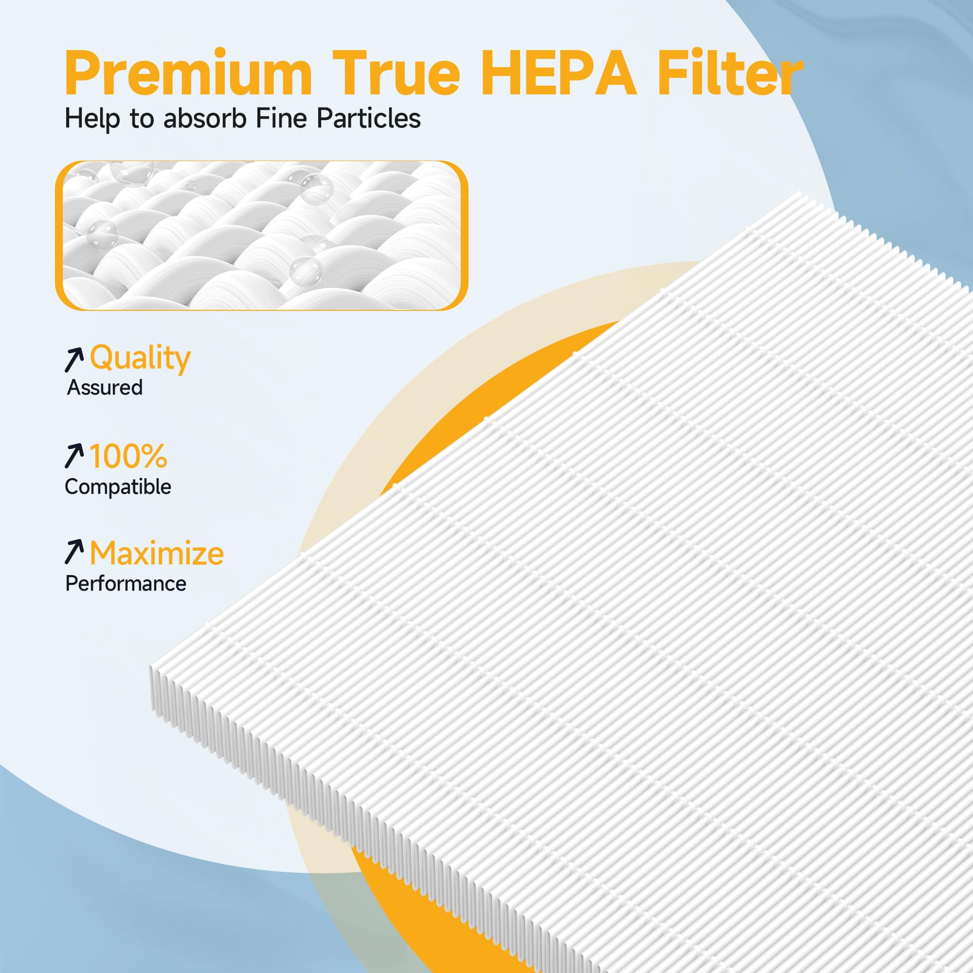 FCFMY 2 Pack Upgraded 3-in-1 Carbon HEPA HE601 Replacement Filter for Shark Air Cleaner Purifier 6 (HE601 & HE602) Part # HE6FKPET