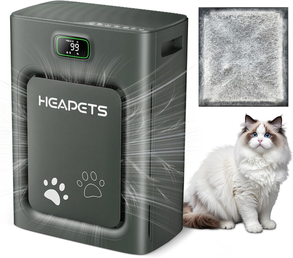 Skiennix Pet Air Purifier - H13 HEPA Filter for Large Rooms Up to 2500 Sq Ft | Black, Auto Mode & PM2.5 Monitor