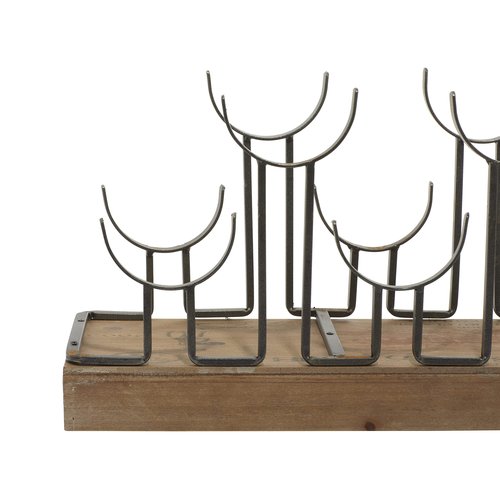 Deco 79 Industrial Metal Rectangle Wine Rack, 26" x 7" x 10", Brown