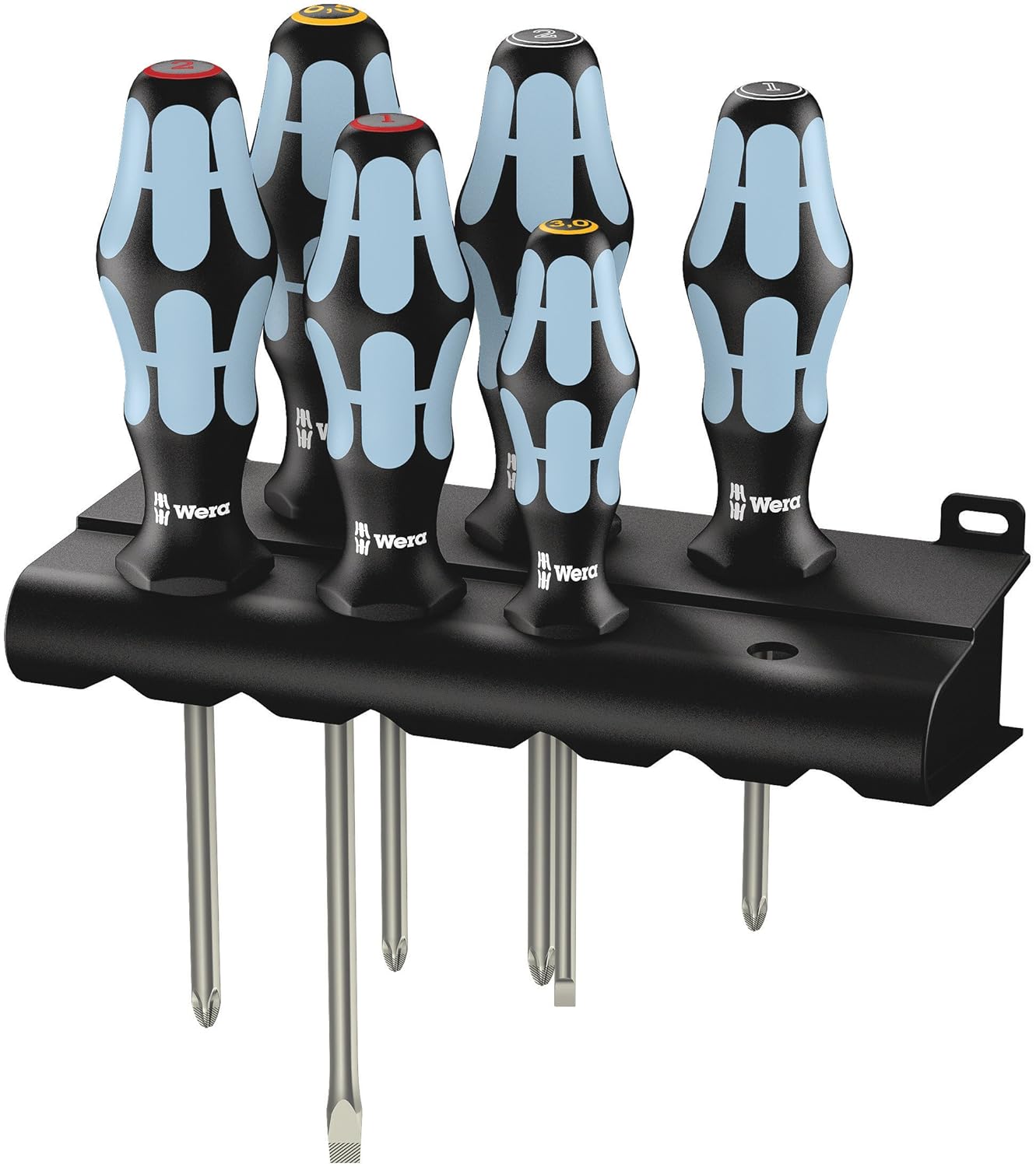 Wera Screwdriver Set - 6-Piece Stainless Steel with Rack | 3334/3350/3355/6 Models