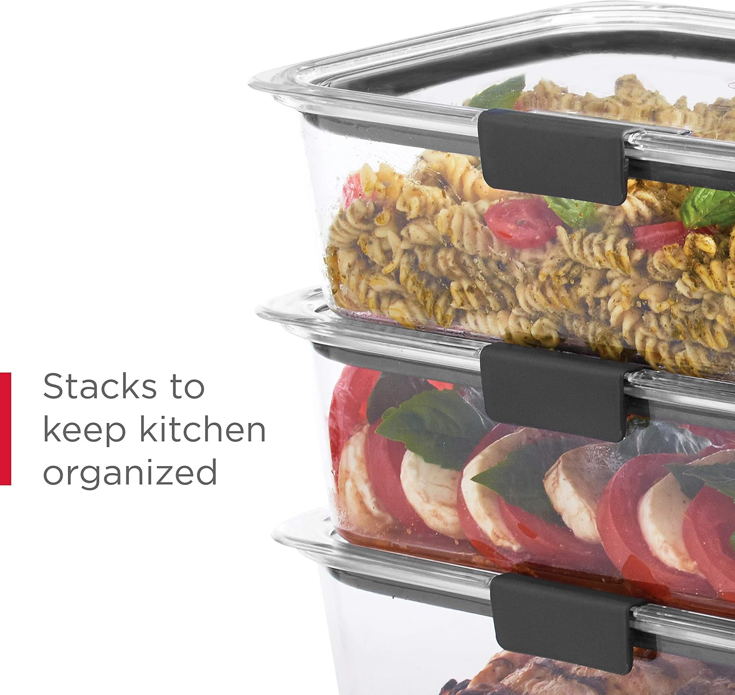 Rubbermaid Brilliance Food Storage Containers - BPA-Free, Airtight, Clear Set of 2 (9.6 Cup) for Meal Prep & Leftovers