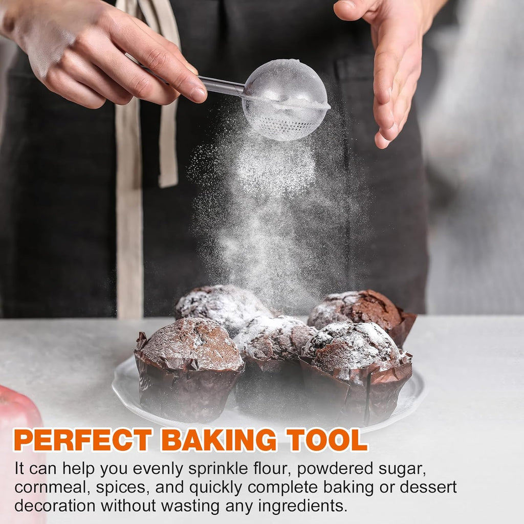 Powdered Sugar Shaker by [Brand Name] - One-Handed Operation Stainless Steel Dispenser for Flour & Spices