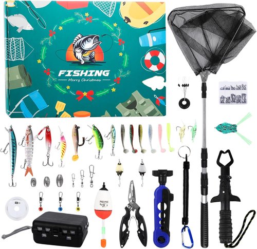 Fishing Advent Calendar 2025 - 24 Days of Mystery Lures & Tackle | Perfect Countdown Gift for Anglers