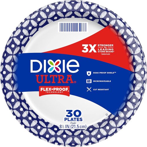Dixie Ultra Disposable Paper Plates - 8.5 Inch Lunch & Dinner Size - 300 Count (10 Packs of 30)