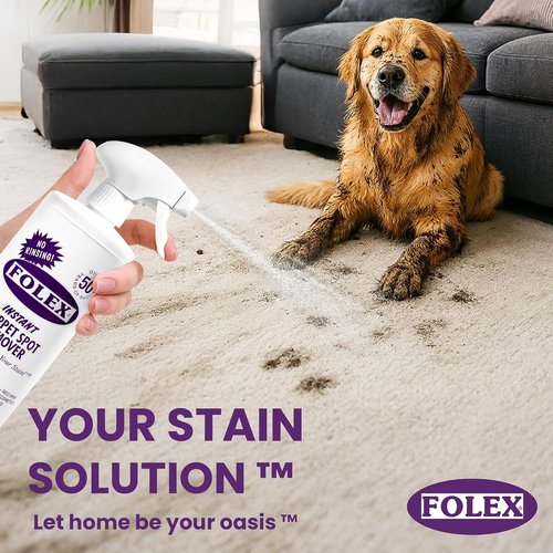 FOLEX Instant Carpet Spot Remover - 128 oz Powerful Stain Eliminator for Carpets & Upholstery | Includes Reusable Cleaning Cloth