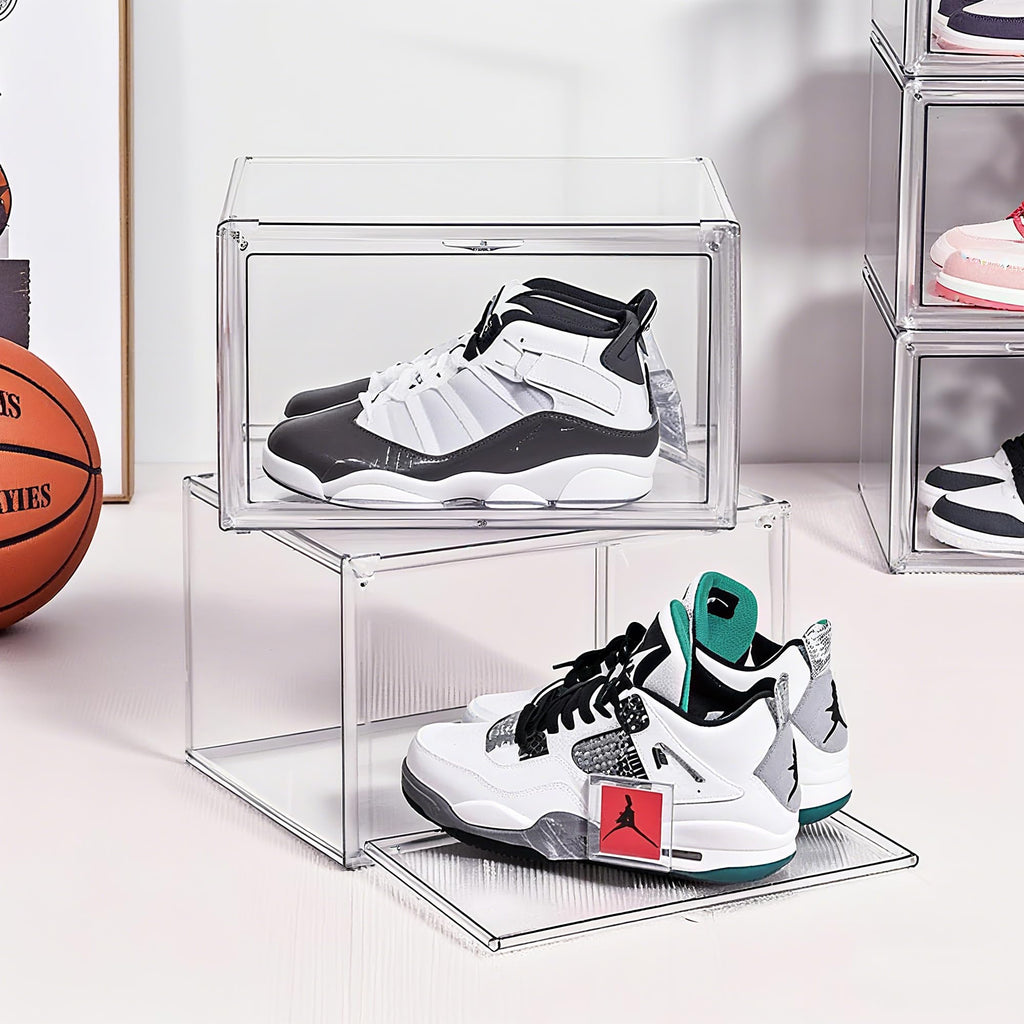 Seaniss Clear Acrylic Display Case with Magnetic Lid-Dustproof Plastic Book Storage box,Clear Box,Purse Storage Organizer,Action Figure Display Case,Acrylic Sneaker Shoe Box(1 Pack)