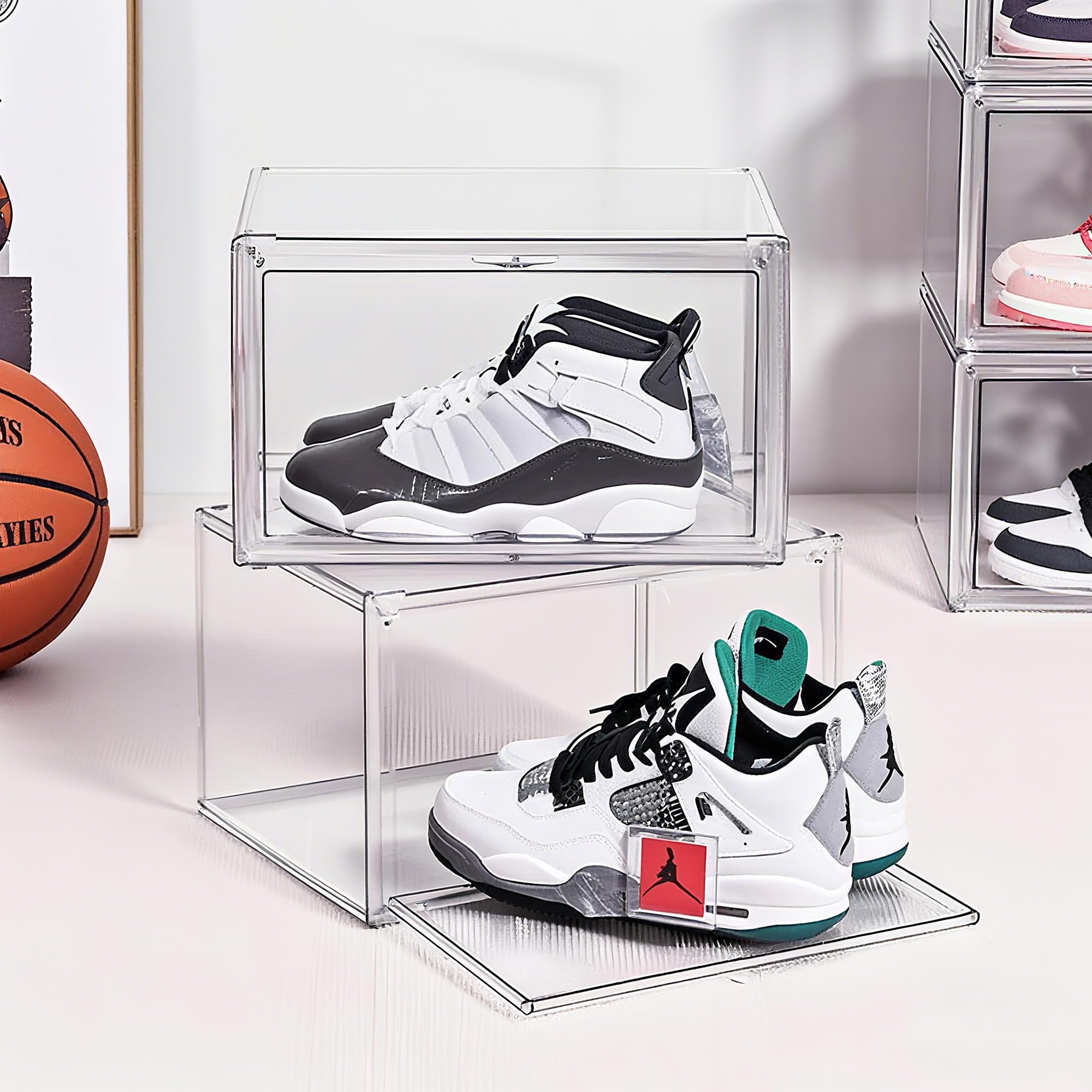 Seaniss Clear Acrylic Display Case with Magnetic Lid-Dustproof Plastic Book Storage box,Clear Box,Purse Storage Organizer,Action Figure Display Case,Acrylic Sneaker Shoe Box(1 Pack)