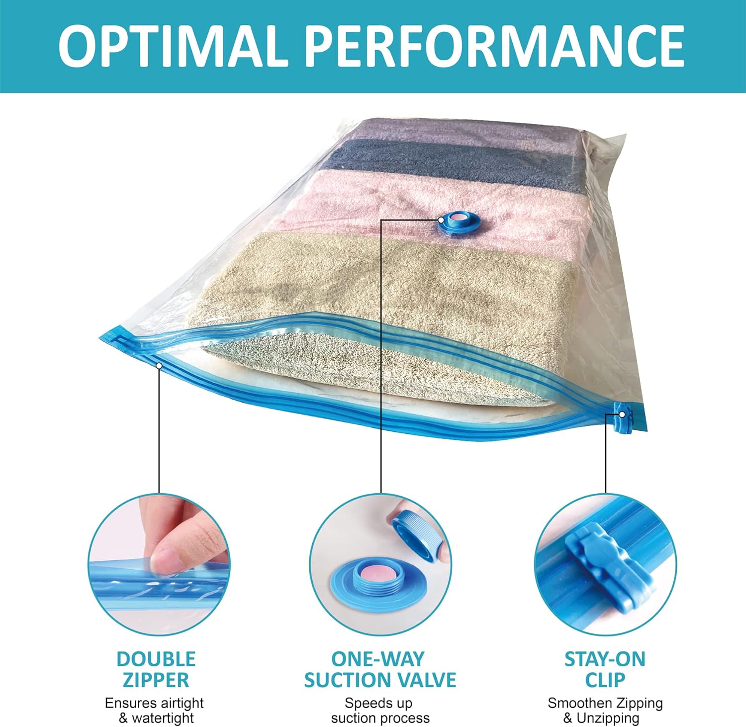Roomimaster Vacuum Storage Bags - Jumbo Space Saver Bags for Clothing & Bedding | 10-Pack