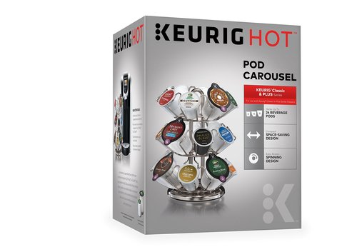Keurig Storage Carousel, Coffee Pod Storage, Holds up to 10 Keurig K-Cup Pods, Silver