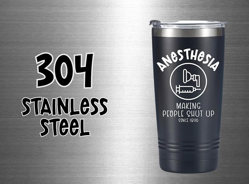 20 oz Stainless Steel Tumbler with Lid – Anesthesia Gift for Anesthesiologists