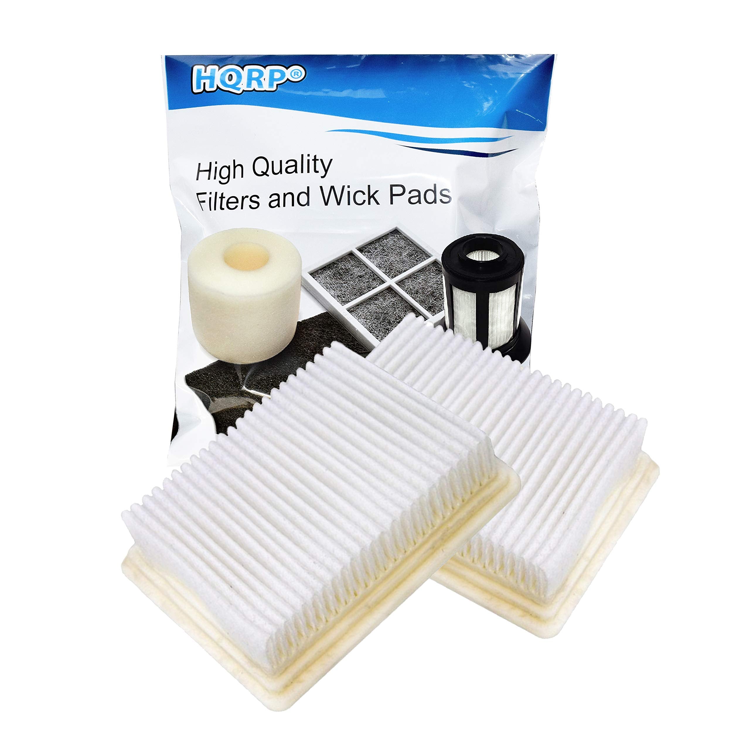 HQRP 2-pack Filters compatible with Hoover FloorMate FH40000, FH40010, FH40010B, FH40030, FH40011B, FH40020TV SpinScrub Hard Floor Upright Vacuum Cleaner, parts 40112050/59177051