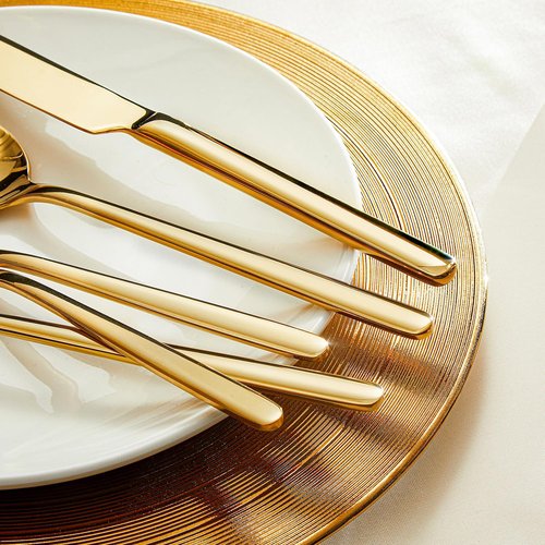 KINGSTONE 20-Piece Gold Silverware Set | 18/10 Stainless Steel, Mirror Polished, Dishwasher Safe for Home & Events