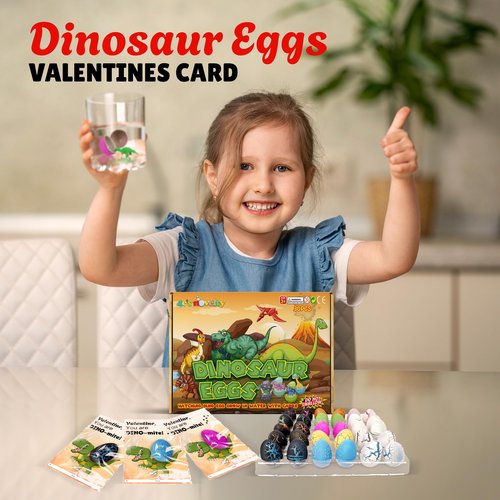 4E's Novelty 30 Pack Dinosaur Hatching Egg Birthday Gifts for Kid Boy Girl, Dinosaur Party Favor Gifts for Kids Dino Toys Easter Egg Hunt Party Favor Bag Fillers
