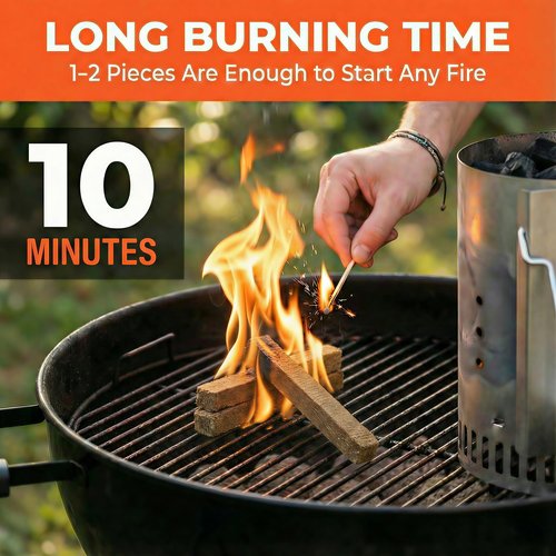 Avger Natural Fire Starter Sticks: Quick Start Fire Starters for Grills Campfires Indoor Fireplaces Outdoor Firepit BBQ & Wood Stove - Odorless Charcoal Firestarter Cubes 15 Count
