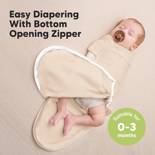 KeaBabies Baby Swaddle Sleep Sacks - Soft & Durable 3-Pack for Newborns 0-3 Months | Easy Diaper Change